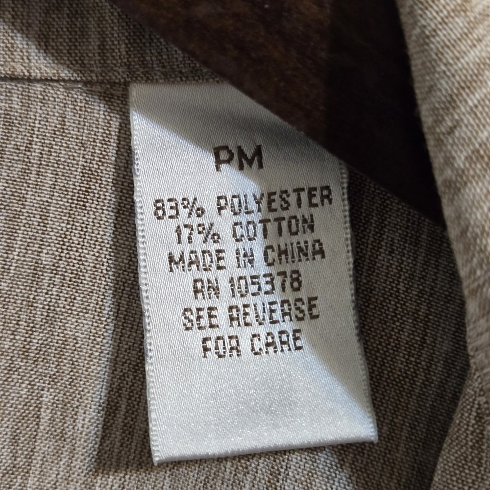Drapers & Damons Women's Petite Suit Jacket Size PM Brown 3/4 Sleeve Open Front - Picture 3 of 7